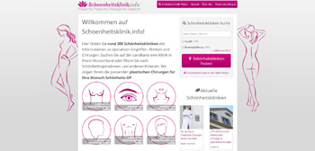Startseite von Schoenheitsklinik.info
