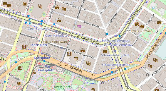 Schönheitsklinik auf Karte